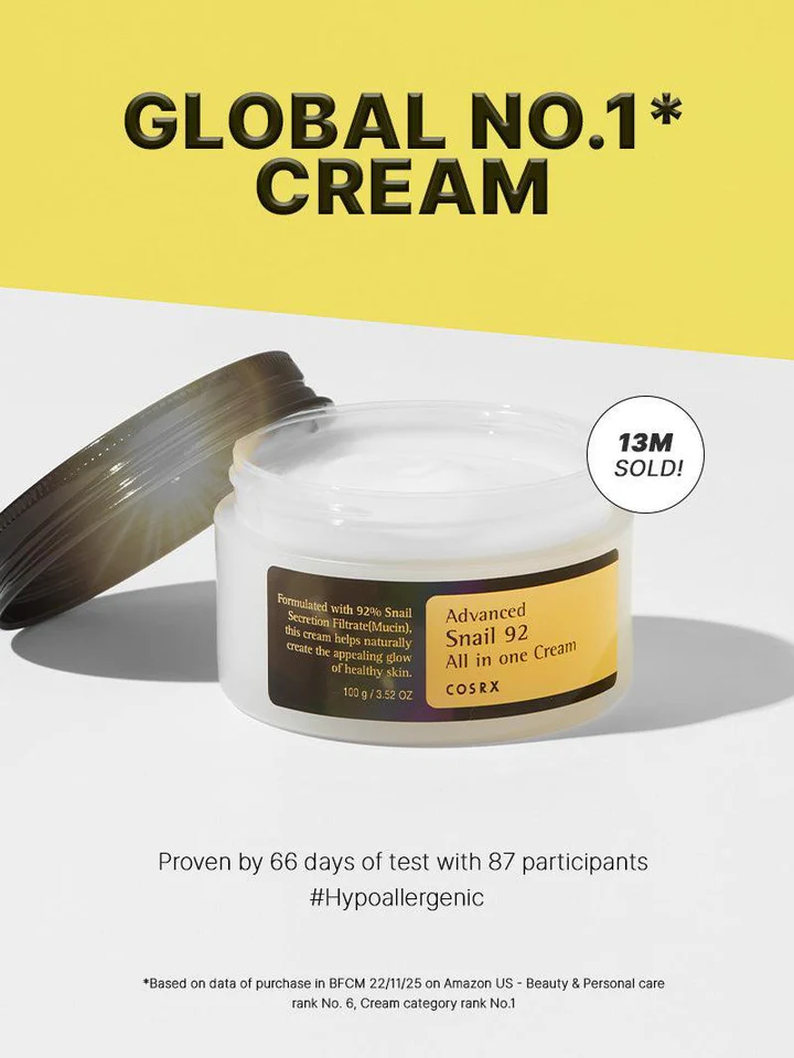 COSRX Advanced Snail 92 All In One Cream 100ml – Original Korean Snail Cream