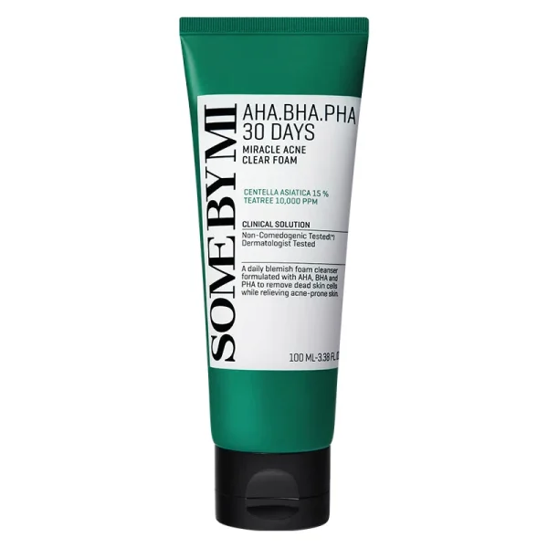 Some By Mi AHA BHA PHA 30 Days Miracle Acne Clear Foam 100ml – Acne Care & Deep Cleansing Foam