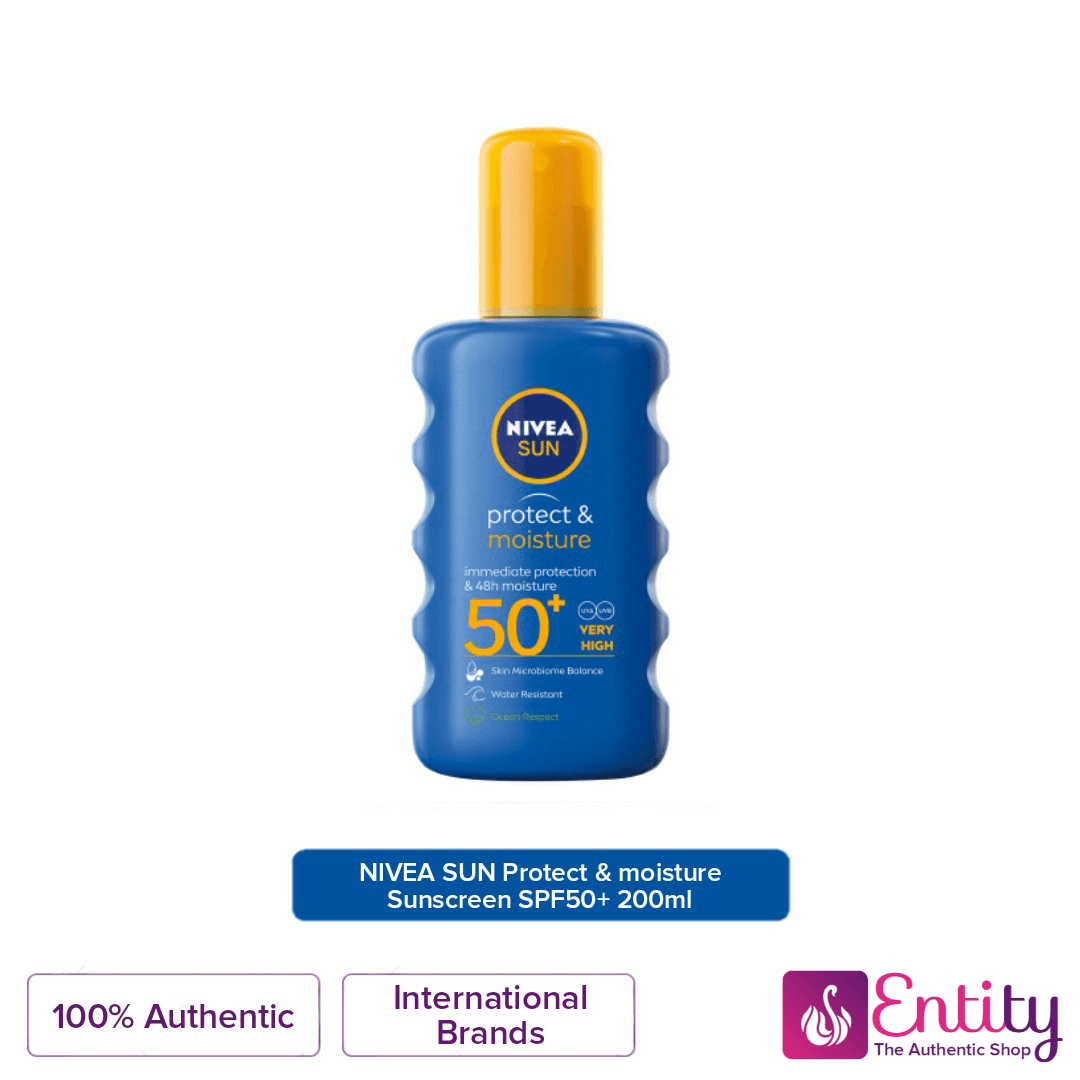 NIVEA SUN Protect & Moisture Sun Spray SPF50+ 200ml – Instant Spray Sunscreen with Hydration