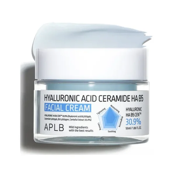 APLB Hyaluronic Acid Ceramide HA B5 Facial Cream 55ml – Deep Hydration & Barrier Repair Moisturizer