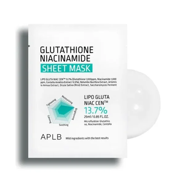 APLB Glutathione Niacinamide Sheet Mask 25ml – Skin Brightening & Hydrating Mask