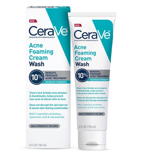 CeraVe Acne Foaming Cream Wash 150ml – Deep Cleansing & Acne Control Face Wash