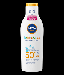 Nivea Babies & Kids Sensitive Skin Protection Sunscreen SPF 50 – Gentle Sun Lotion 200ml