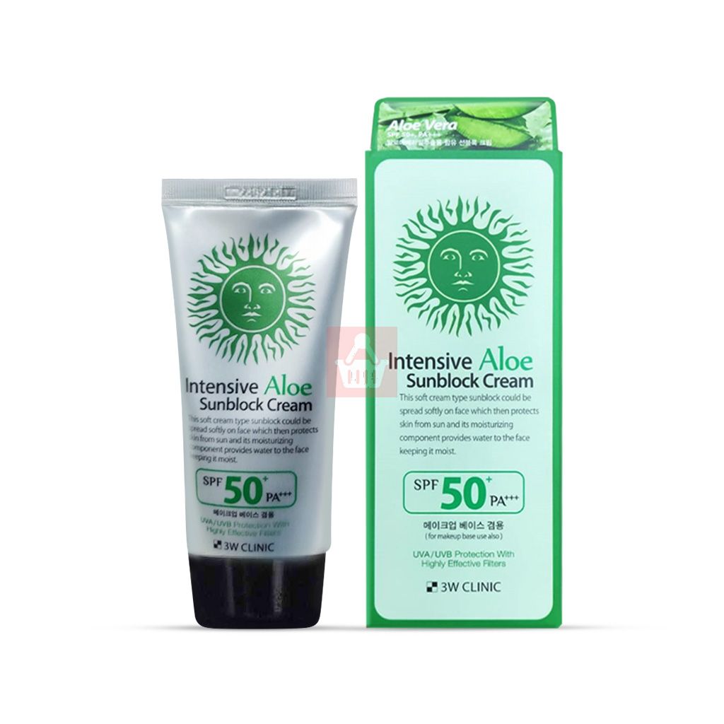 3W Clinic Intensive Aloe Sunblock Cream SPF50+ – 70ml | Soothing Sunscreen