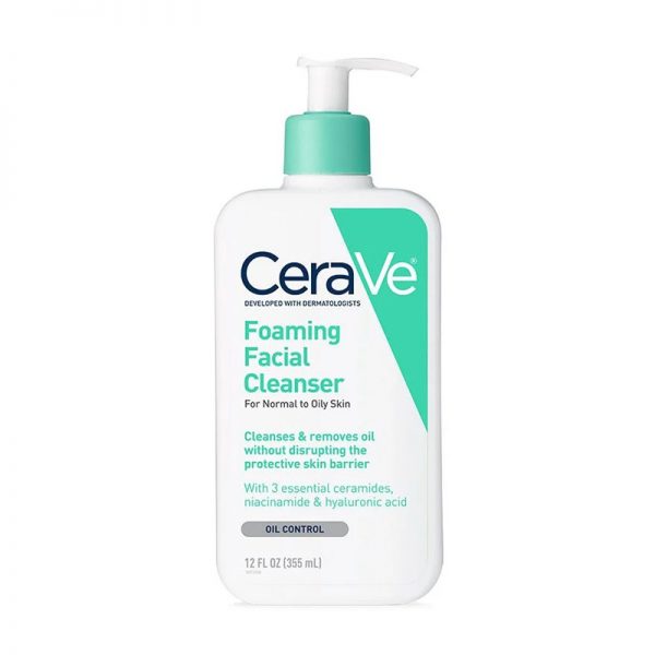 CeraVe Foaming Facial Cleanser for Normal to Oily Skin 355ml – Gentle Oil Control & Barrier Support