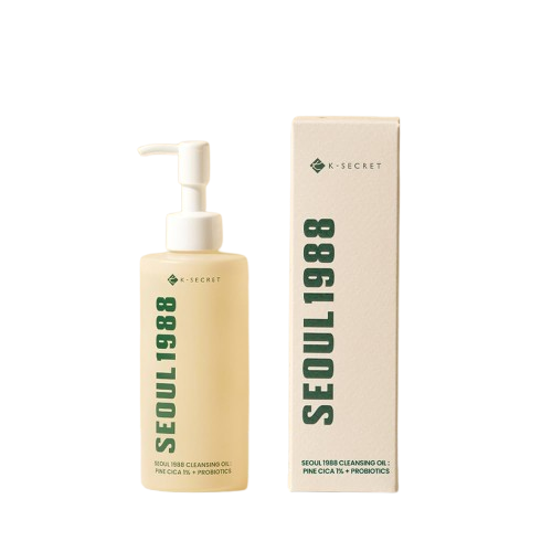KSecret Seoul 1988 Cleansing Oil: Pine Cica 1% + Probiotics 200ml – Gentle & Soothing Makeup Remover