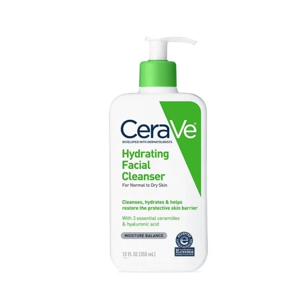 CeraVe Hydrating Facial Cleanser 355ml – Cleanser for Normal to Dry Skin | Gentle Hydration & Barrier Care