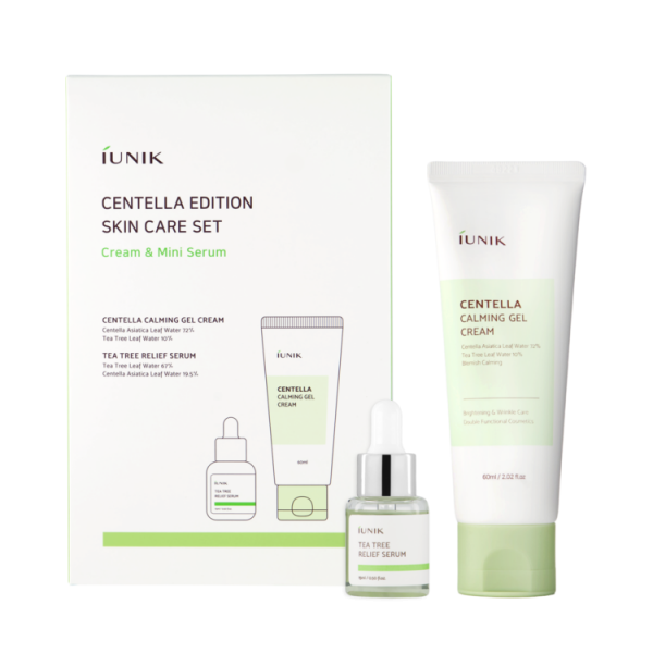iUNIK Centella Edition Skincare Set (60ml Gel Cream + 15ml Serum) – Soothing Duo for Sensitive & Acne-Prone Skin