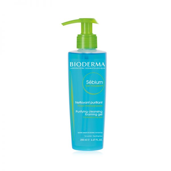 Bioderma Sebium Gel Moussant 200ml – Purifying Cleansing Foaming Gel for Oily & Acne-Prone Skin