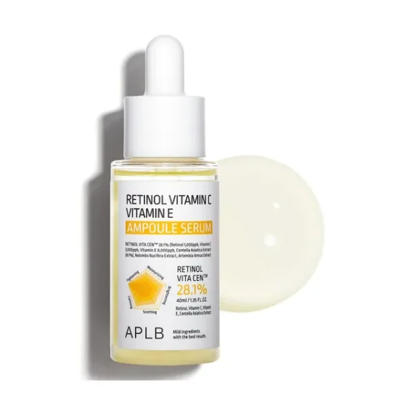 APLB Retinol Vitamin C Vitamin E Ampoule Serum 40ml – Brightening & Anti-Aging Serum