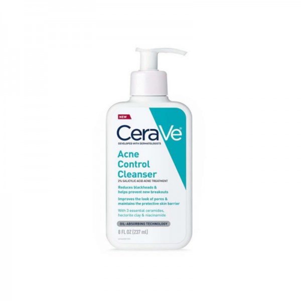 CeraVe Acne Control Cleanser 237ml – Salicylic Acid Face Wash for Acne-Prone Skin